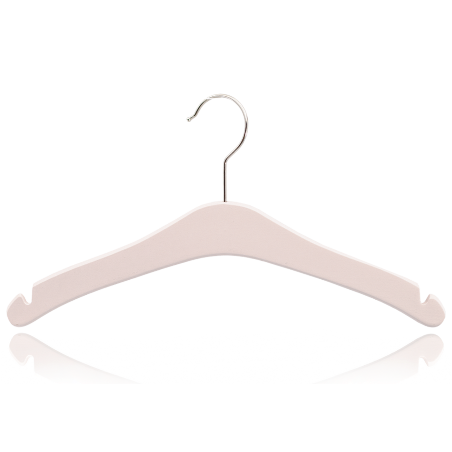 Praktyczny wieszak LUCIA z obrotowym hakiem i nacięciami na ramionach.