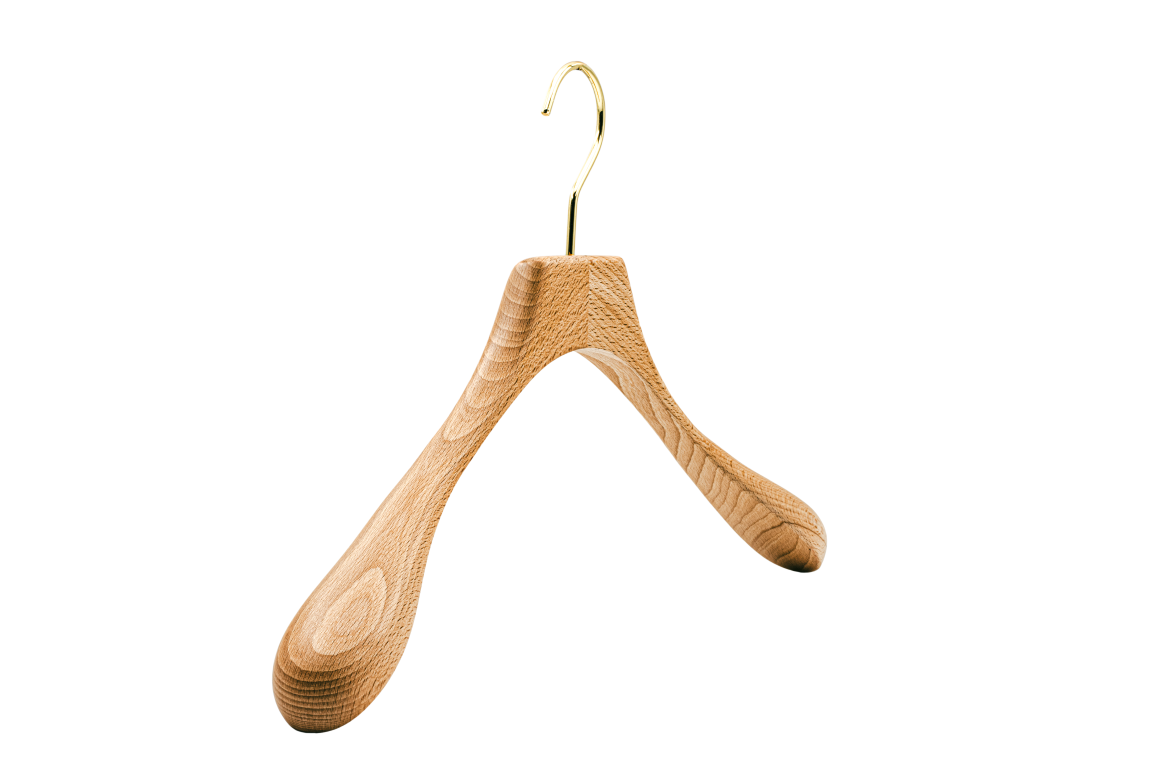 Wieszak B-SLIM o długości 410 mm, z mosiądzowanym hakiem.